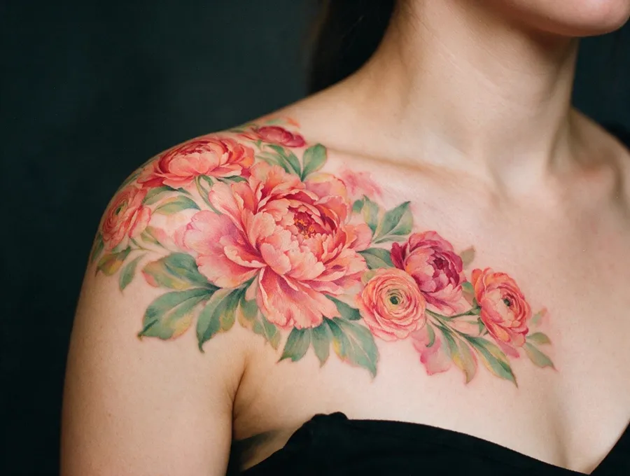 Bloemenschouder in kleur
